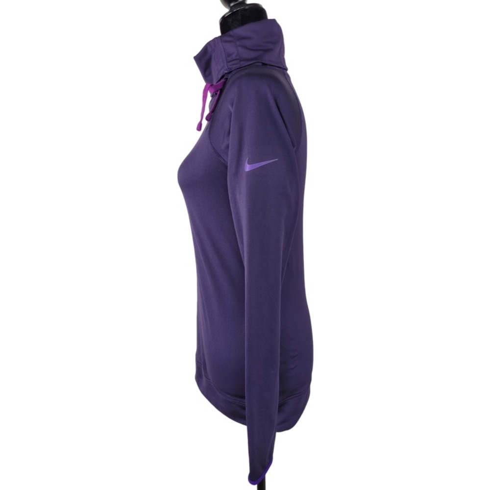 NIKE Woman’s PRO HYPERWARM SIDE TIE long sleeve turtleneck TOP purple size S - Picture 13 of 14
